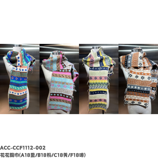 HOT-CCG0810-013 花花圍巾 黃 (A13)