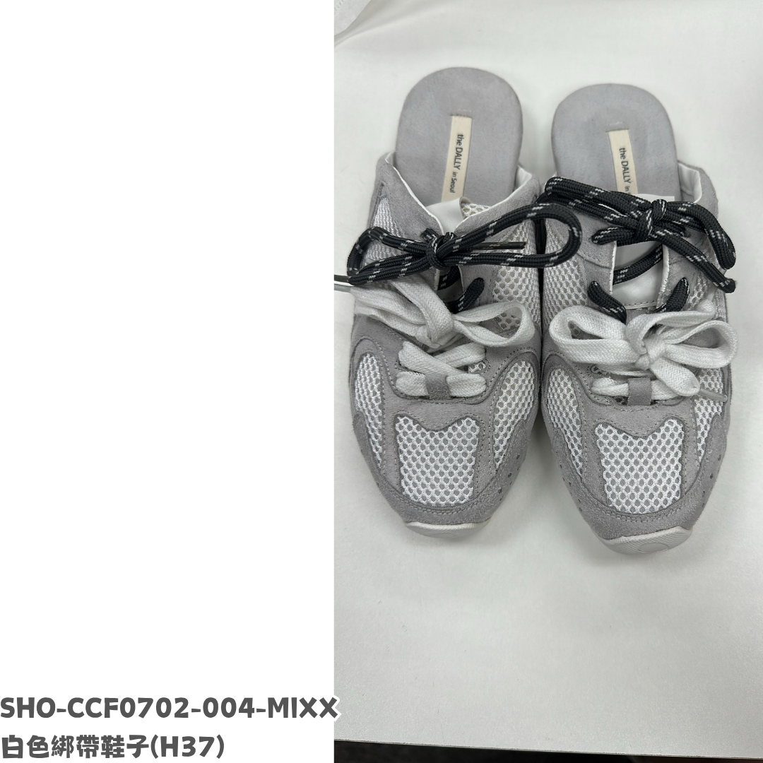 HOT-CCG0810-134 白色綁帶鞋子(37號) (A134)