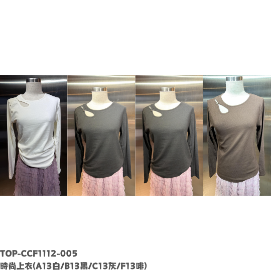HOT-CCG0810-170 時尚上衣 灰 (A170)