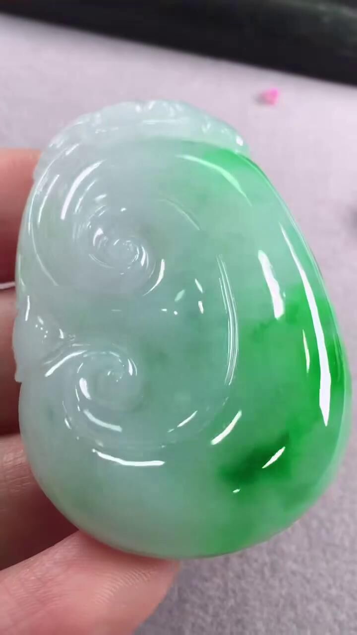 翡翠如意,天然翡翠A玉, 緬甸玉, Jade, Jadeite