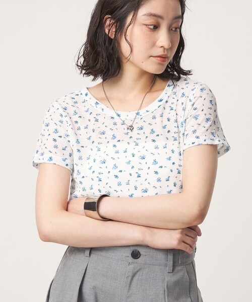 CITEN  / Tobiflower Sheer Waffle Tee