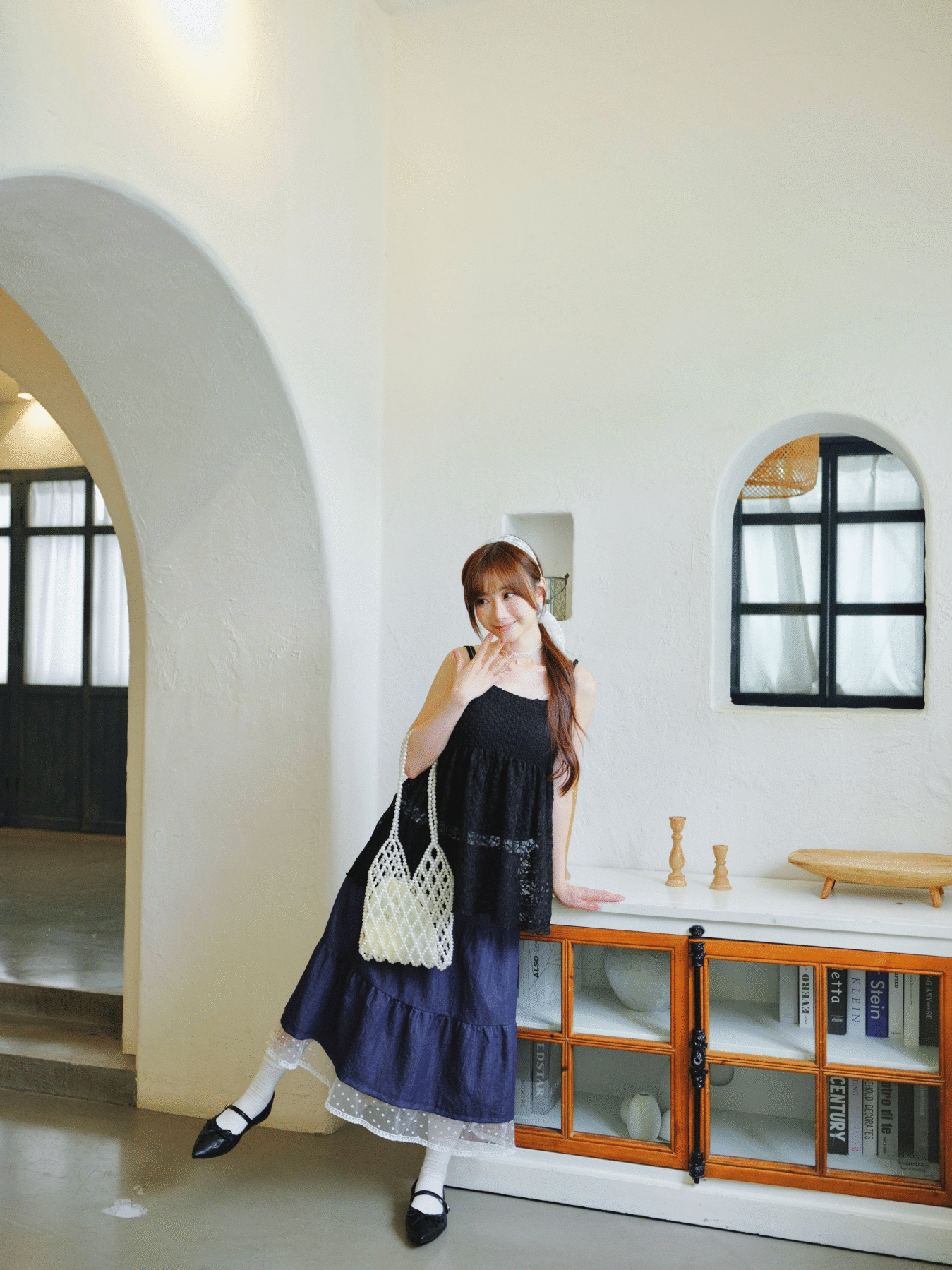 三色 / 小花蕾絲拼接蛋糕長裙 / Embroidered Lace Hem Tiered Skirt