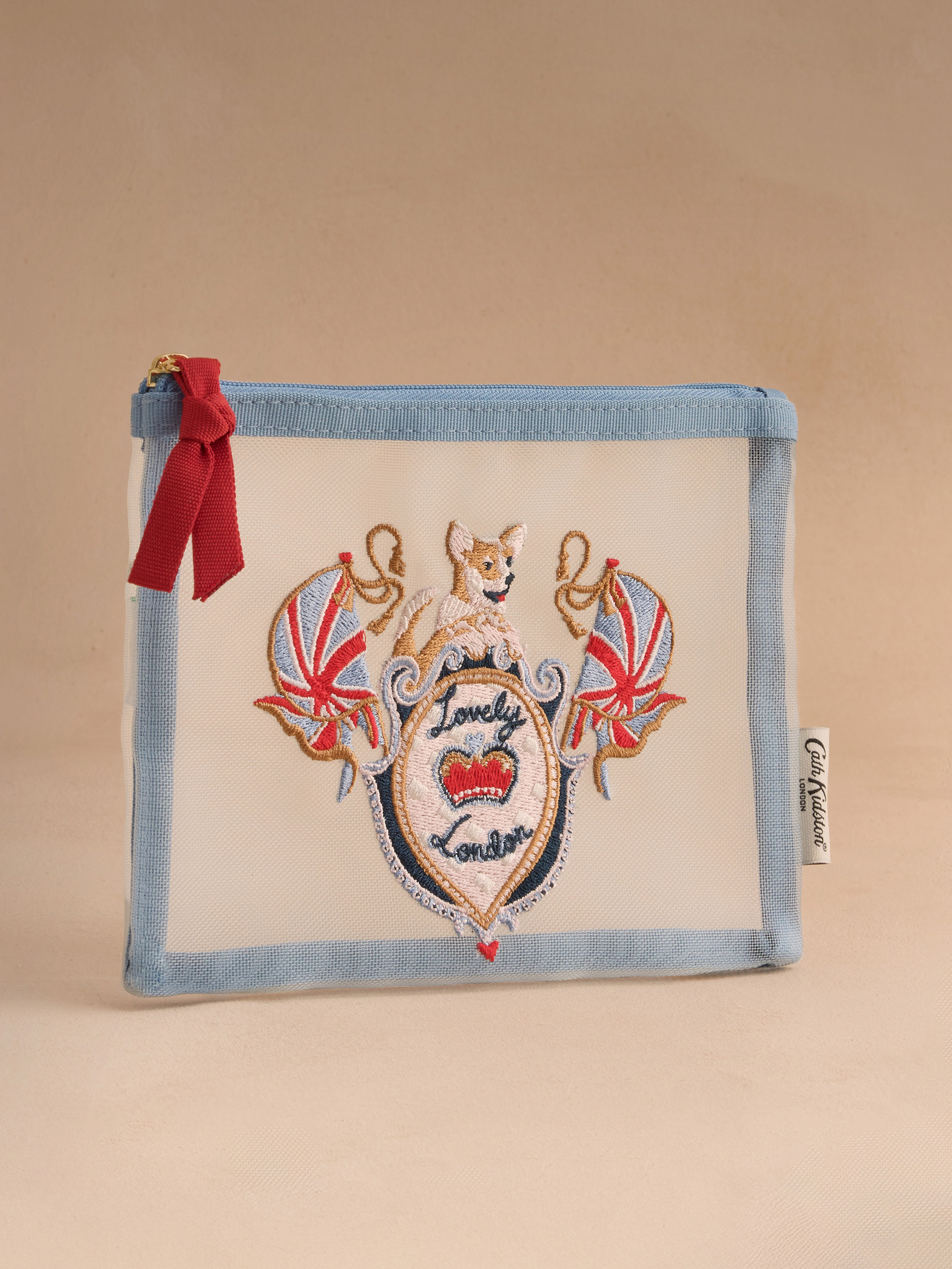 London Crest 刺繡網狀收納袋