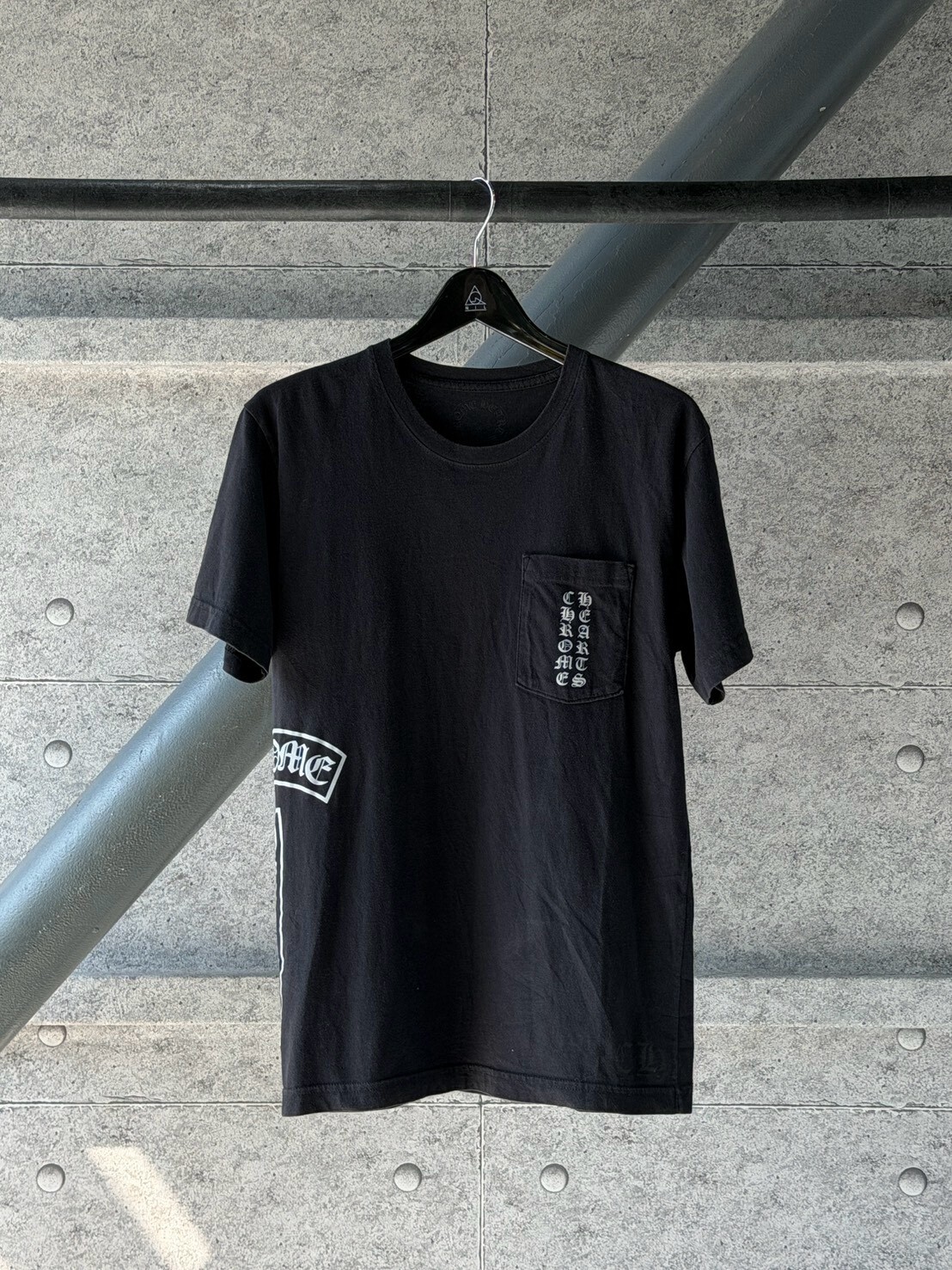 Chrome Hearts 克羅心 背後馬蹄十字 歌德字卷軸黑色短袖 T