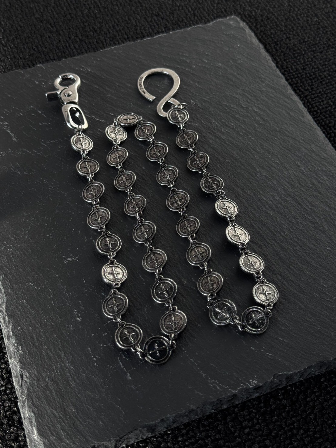 444 NOT4NERD Metal Cross Logo Circular Chain