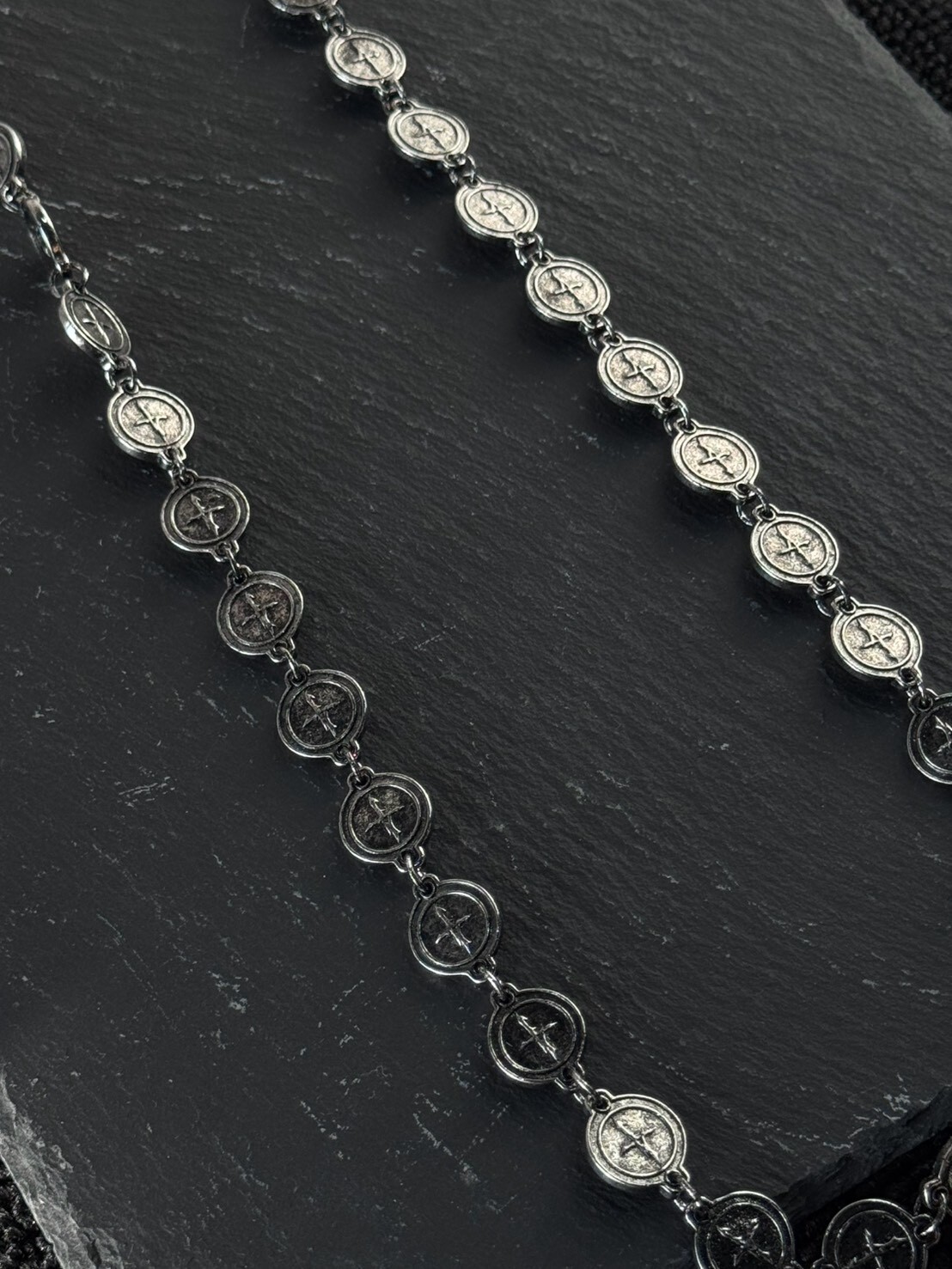 444 NOT4NERD Metal Cross Logo Circular Chain