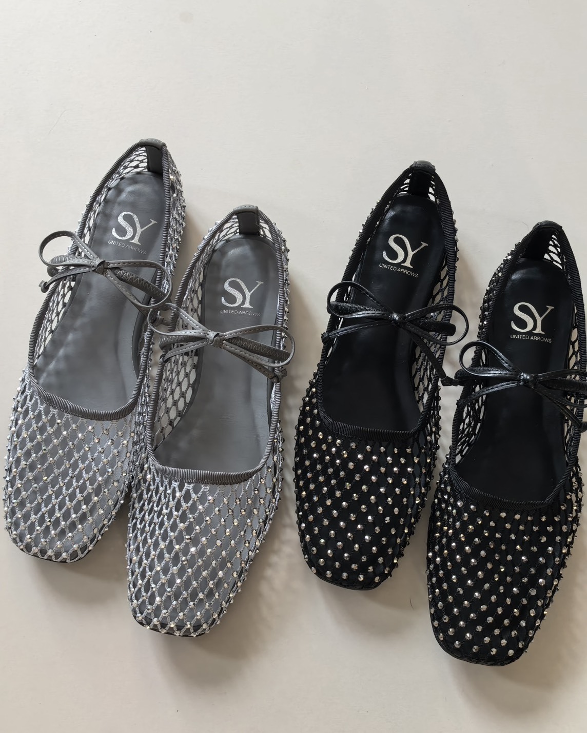 <超難買>東京限定 SY United Arrows 透膚 水鑽 漁網鞋 兩色