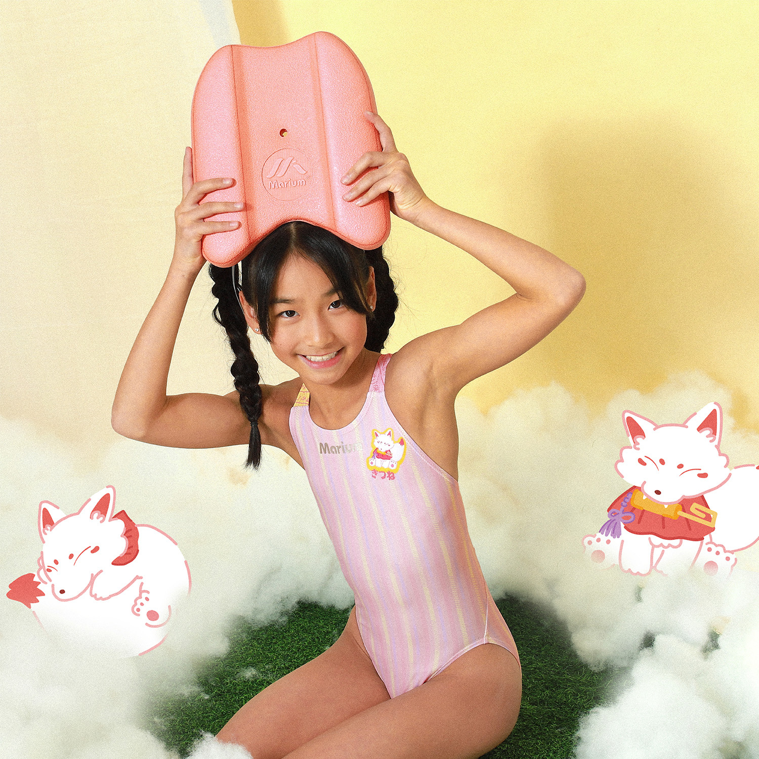 MAR-26070WJ Girls Racing Suit - KITSUNECHAN