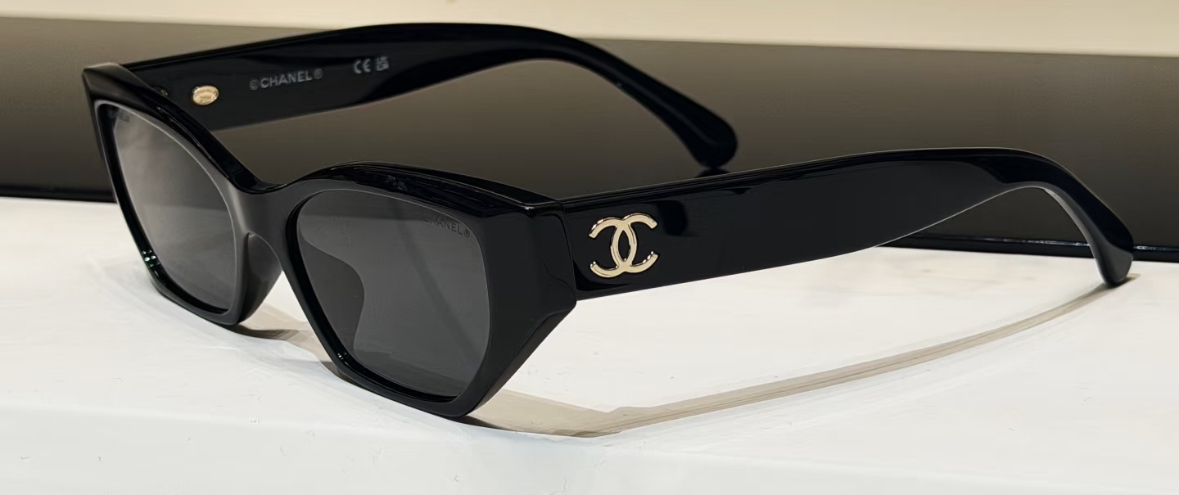 Chanel Designer Cat-Eye Acetate Black Sunglasses 太陽眼鏡