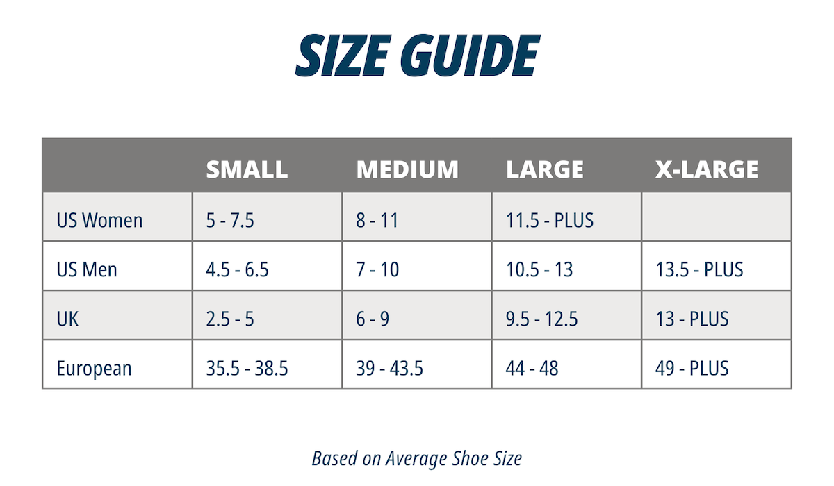 OS1st Wicked Comfort 官方尺寸指南圖表 Size Guide 表格
