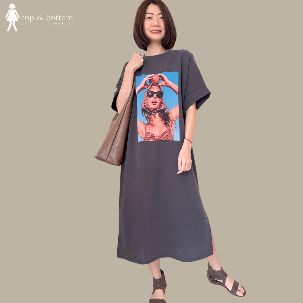 SHORT SLEEVE GIRL & APPLE TEE DRESS