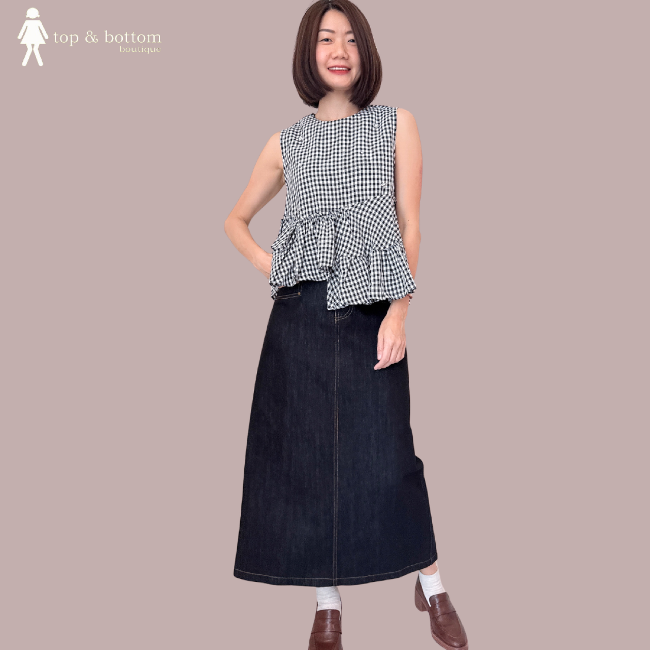 SLEEVELESS BABY DOLL BLOUSE WITH DIAMOND DETAILS