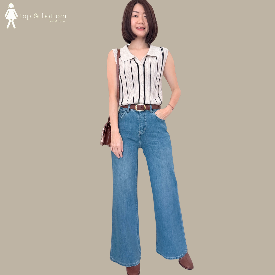 HGIH WAISTED LONG JEANS WITH LITTLE BELL BOTTOM