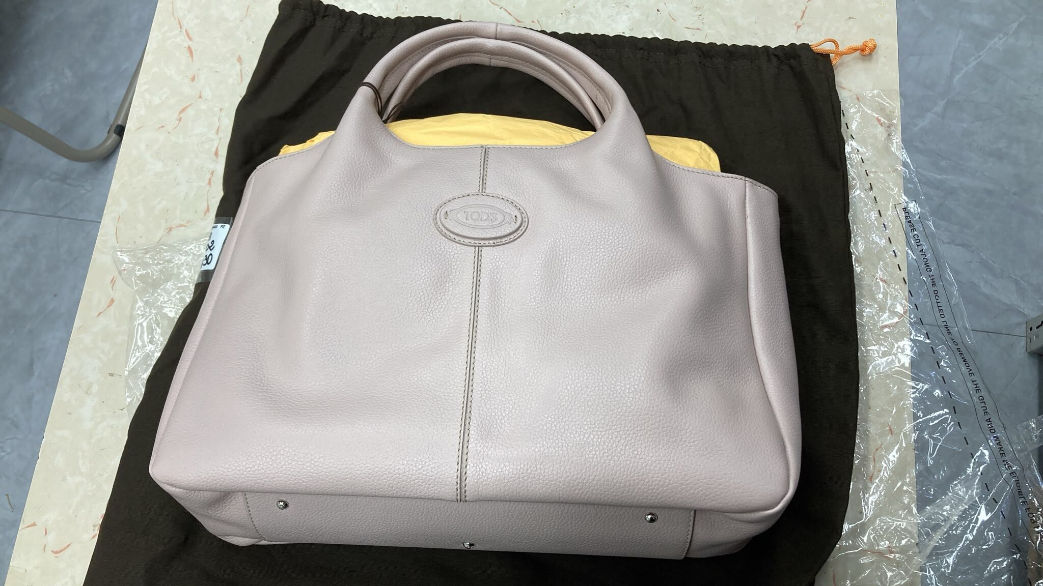 英國代購（獨立訂單）TODS ALH02 SHOPPING BAG -OM430 (淡粉色💥瑕疵