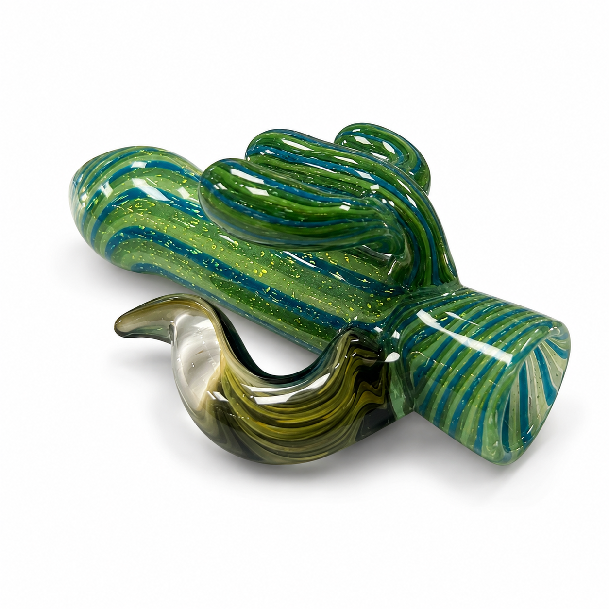 🇨🇦極光Aurora - Green Spike One Hitter Glass Pipe 綠刺玻璃斗
