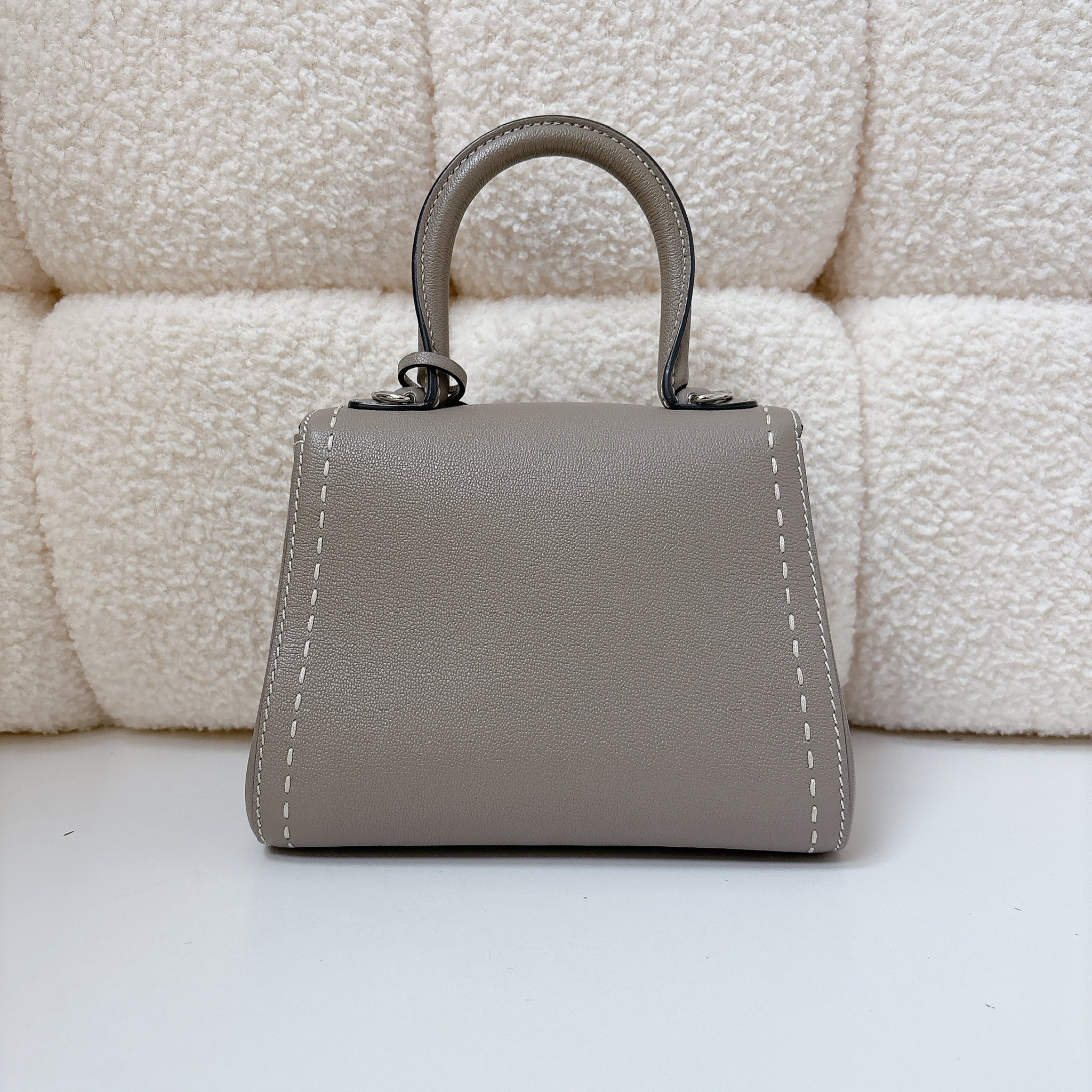 Delvaux Brillant Mini Surpiqué - Tourterelle / SHW