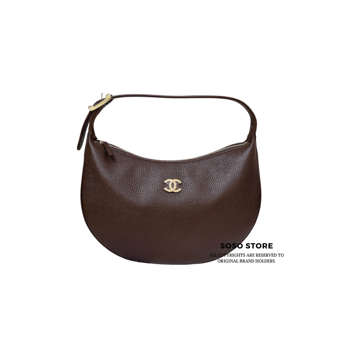 CHANEL Hobo Handbag -Brown / GHW