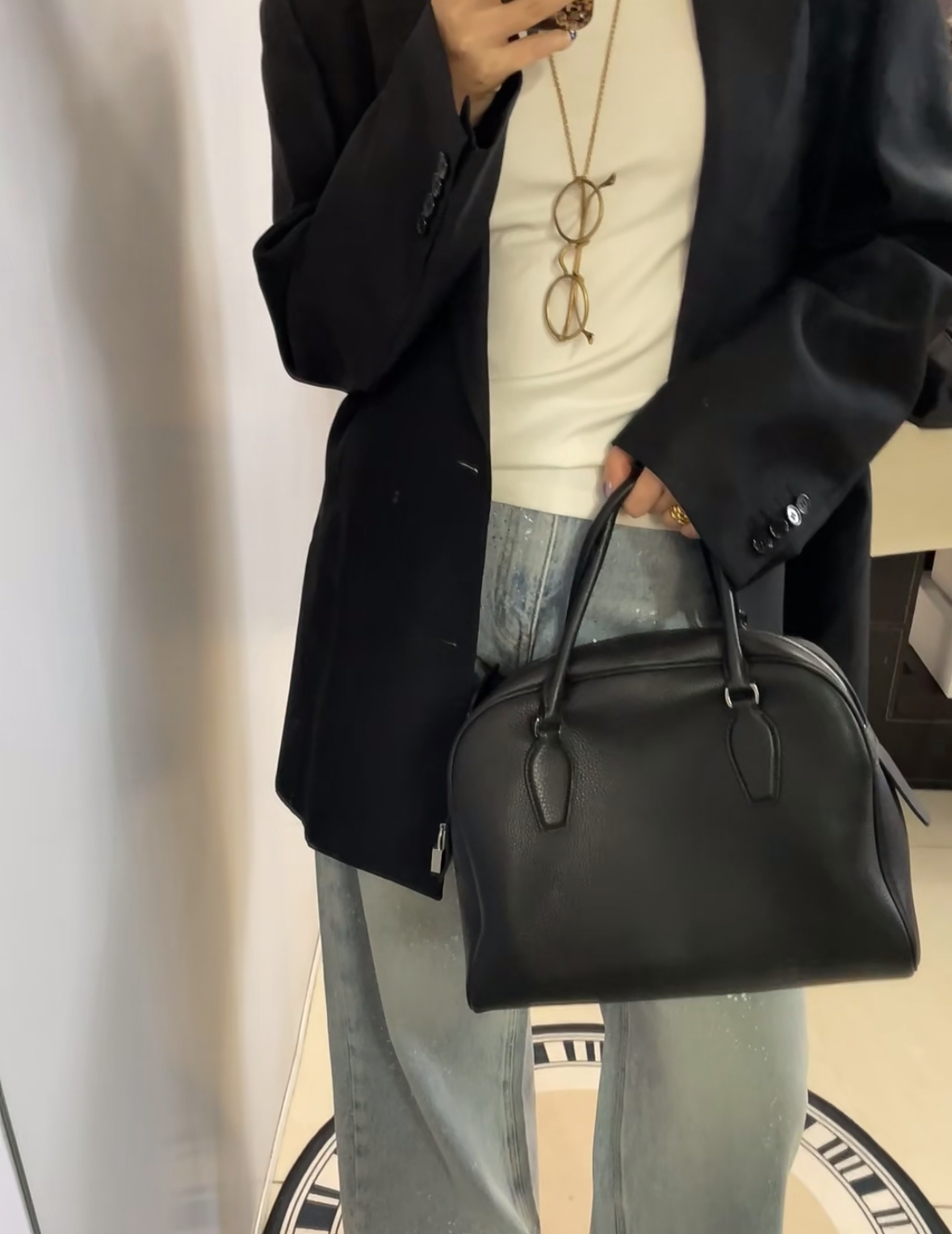 The row India Bag 小牛皮 手袋 保齡球袋