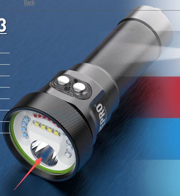 DIVEPRO M35-V3 手電筒 攝影燈 4500流明 含電池把手+Gopro支架 全配版