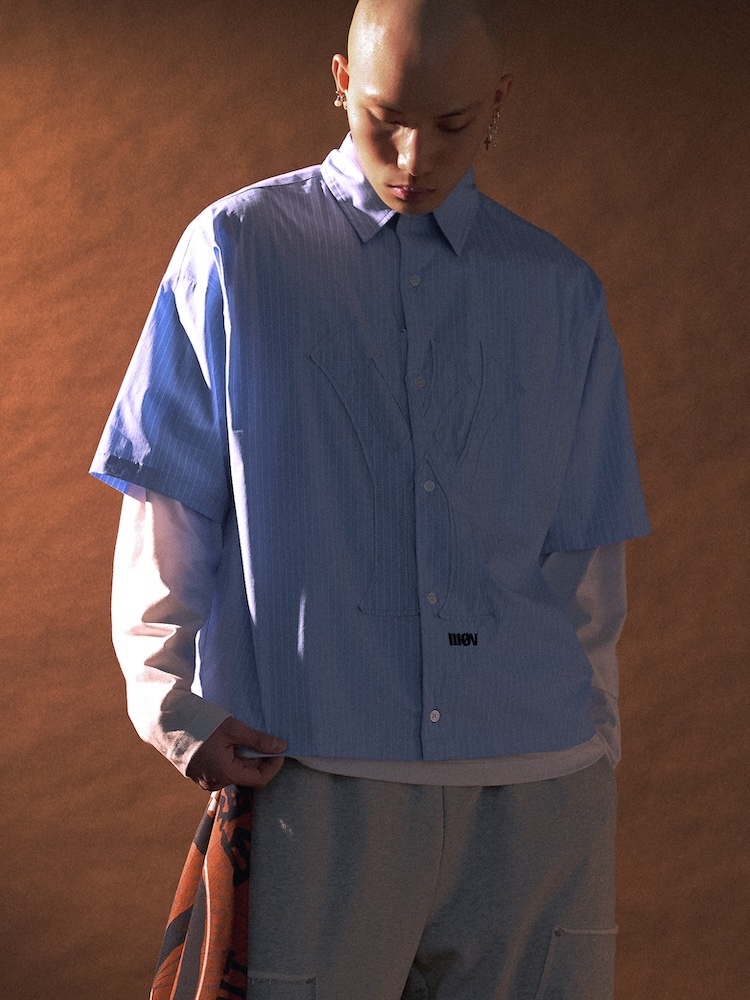 Wall of Sound - 3:37 / “SAM” Y.Y.F.C STRIPE SHIRT - BLUE
