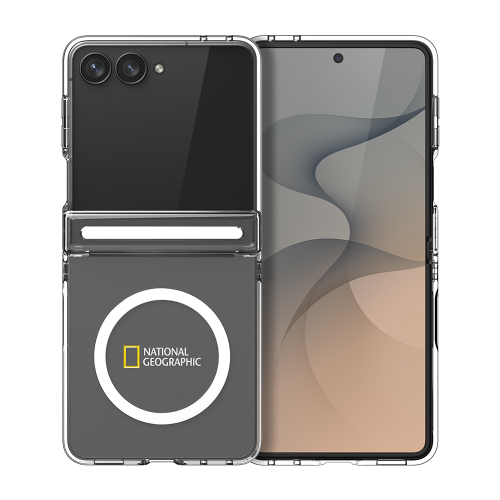 National Geographic - Magnetic Crystal Slim Fit Hinge Cover - Samsung Flip 8 Case 國家地理磁吸充電貼身透明鉸鏈保護手機硬殼