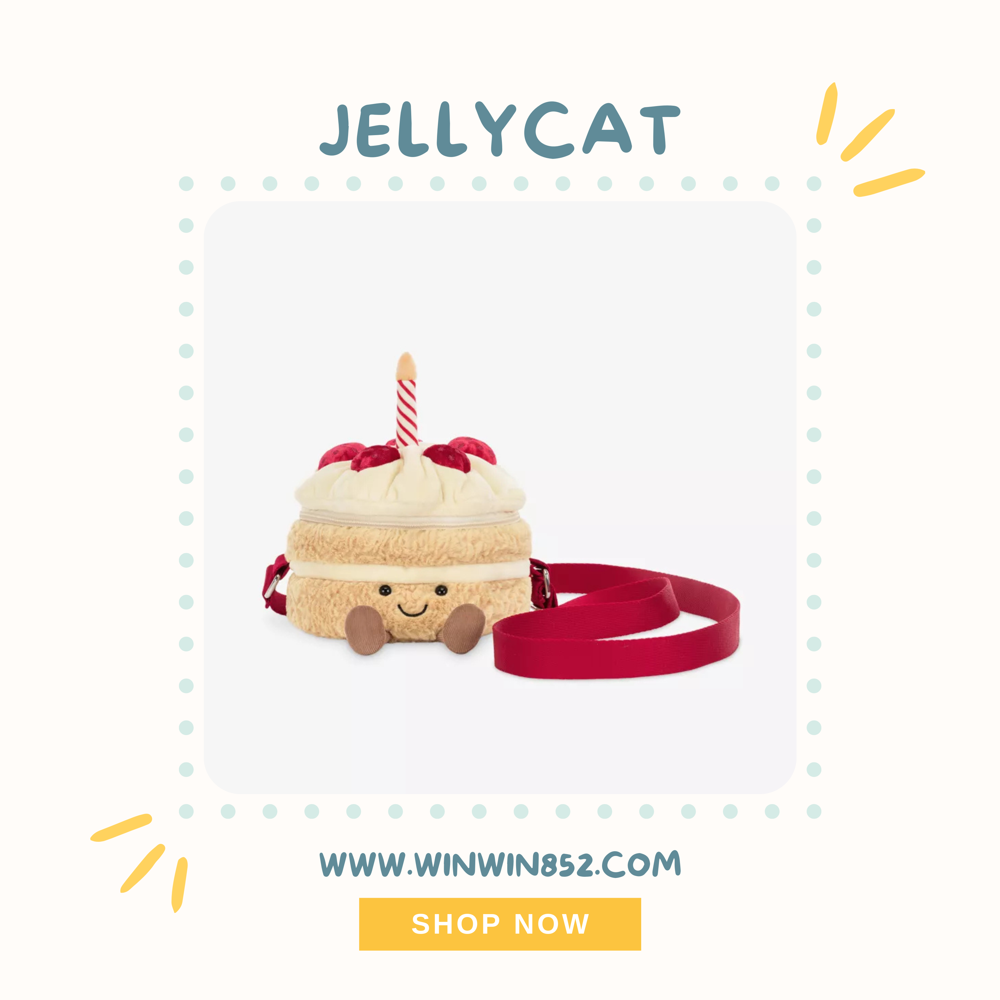 Jellycat Amuseables Birthday Cake Bag