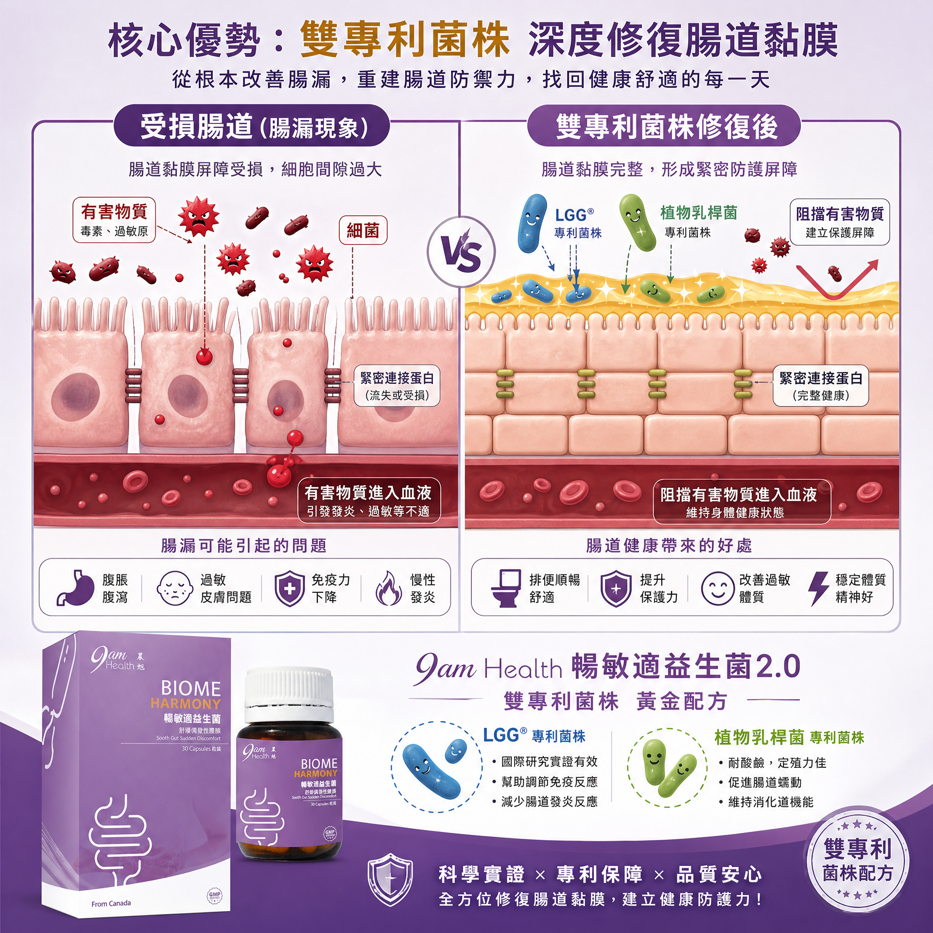 9am Health 益生菌功效與修復機制