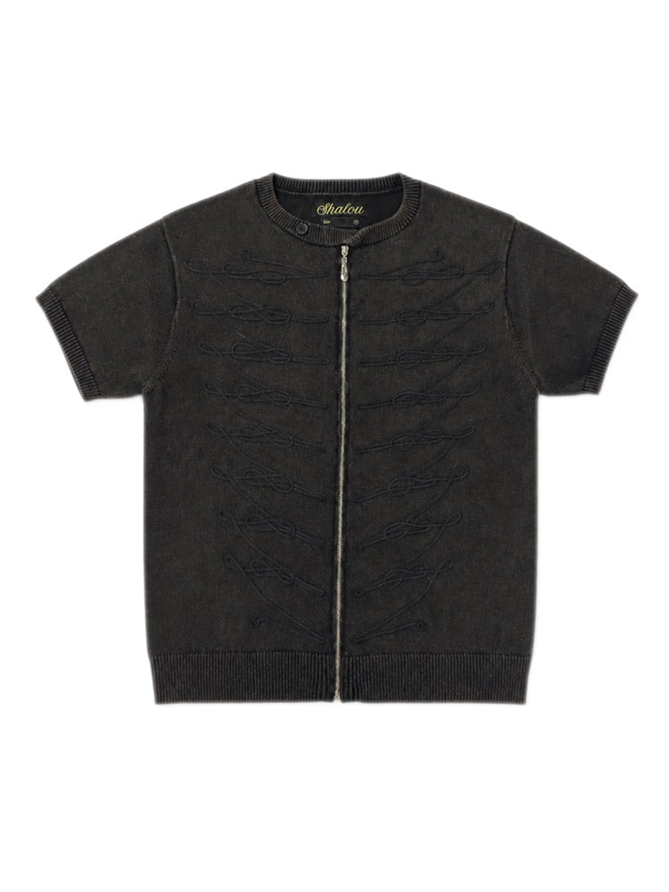 Black Napoleon Zip Knit