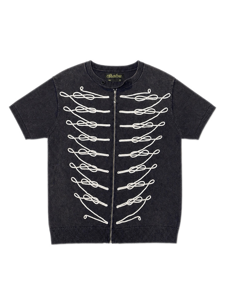 Navy Napoleon Zip Knit