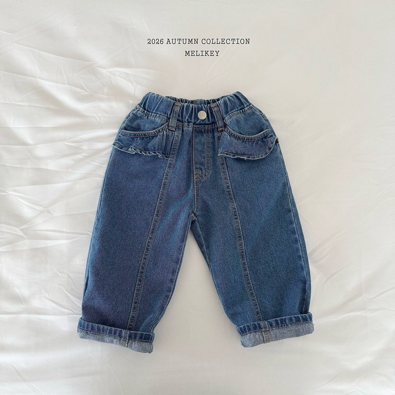 MELIKEY Frill Panel Denim Pants