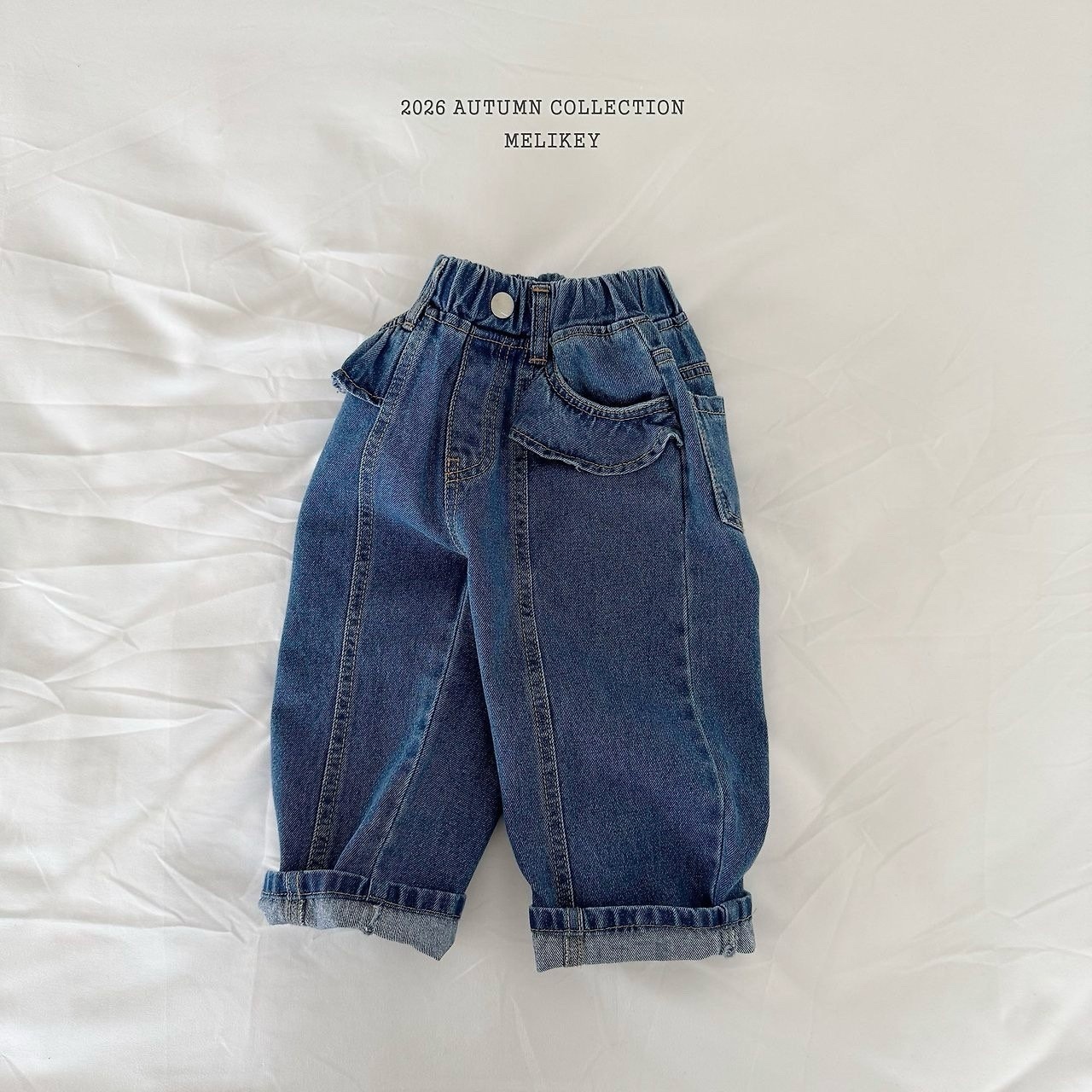MELIKEY Frill Panel Denim Pants