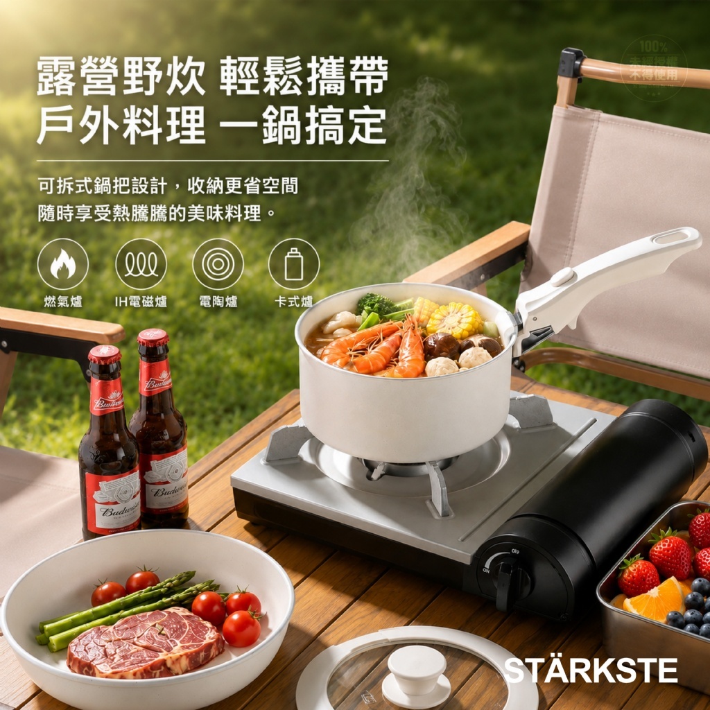 STÄRKSTE®️超高CP好好炒可拆式超耐磨精品不沾鍋四件組