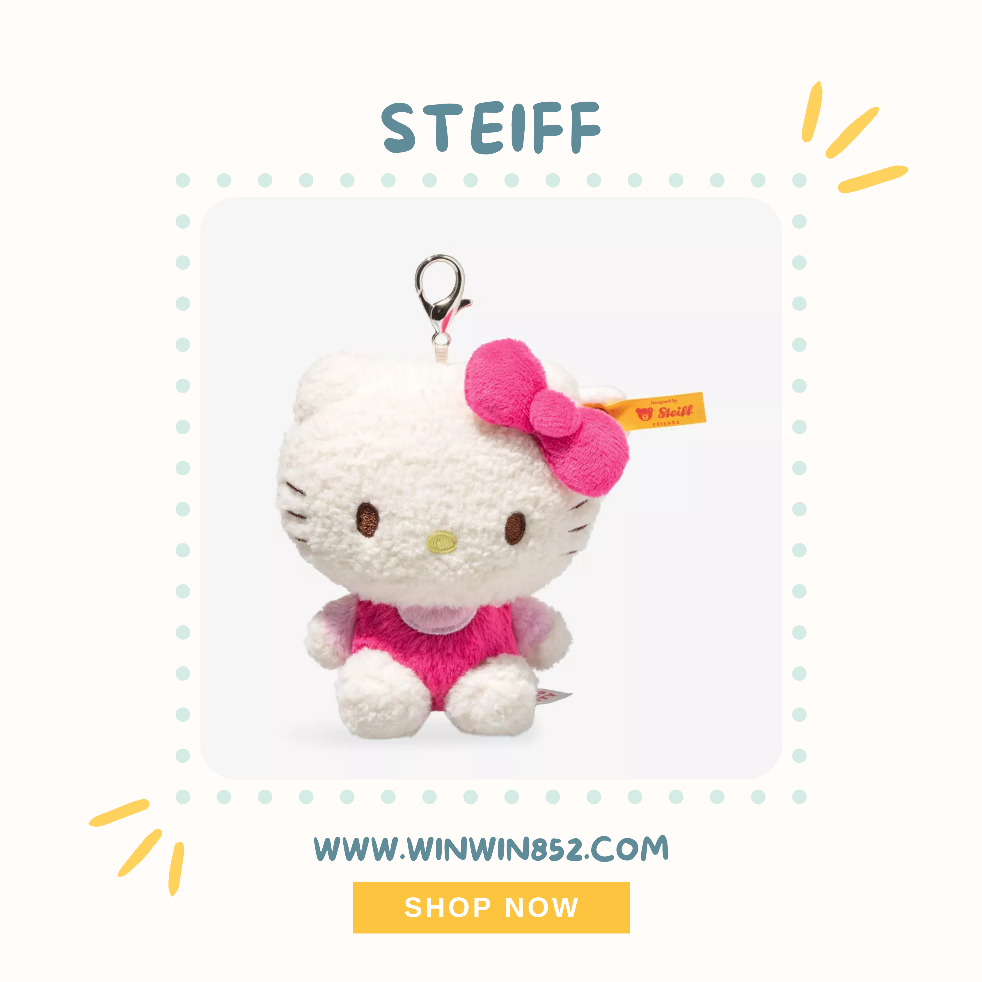 (Pre-order) Steiff x Hello Kitty Key Ring 10cm