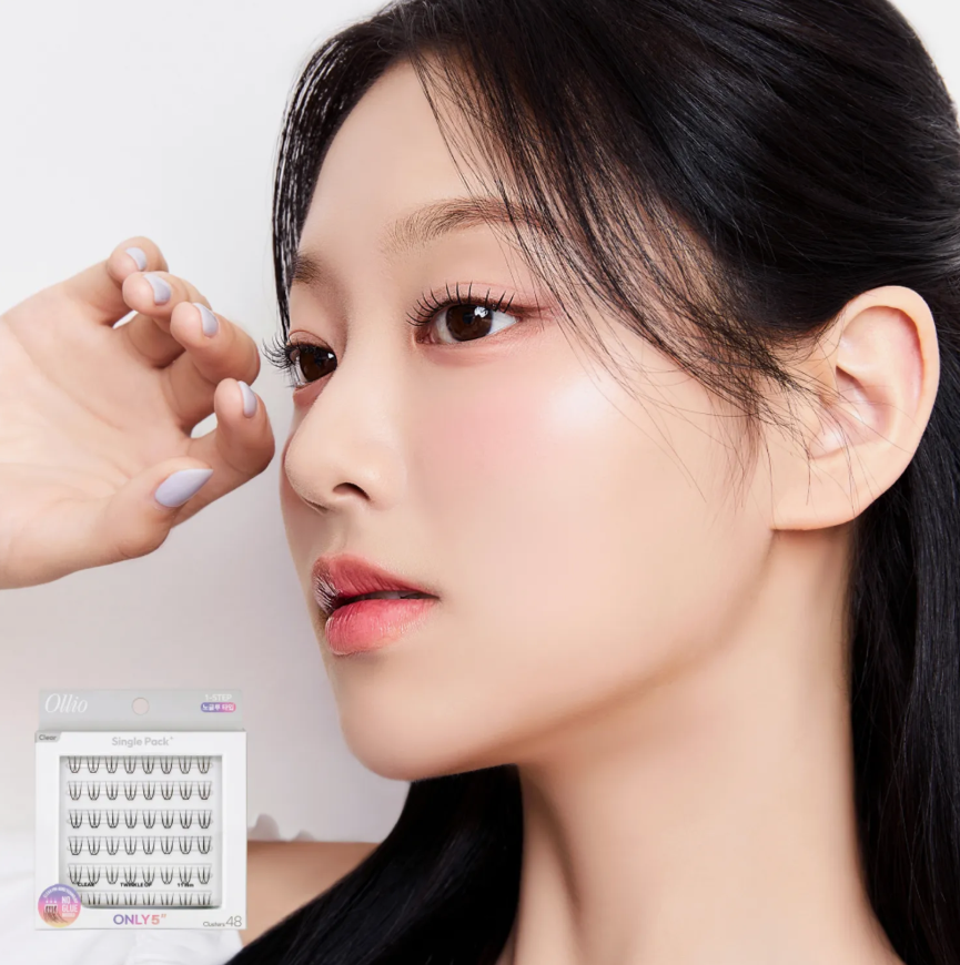 Ollio No Glue Eyelash #Clear [Single PACK Plus] (Short/Wide) (48pcs/36pcs)(補充裝不含鑷子）