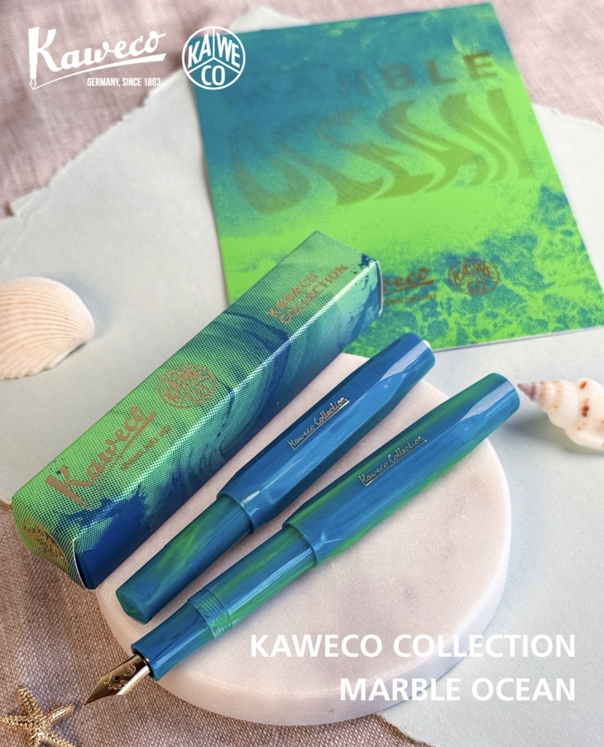 理石洋藍 Marble Ocean COLLECTION系列鋼筆 短鋼筆｜德國KAWECO