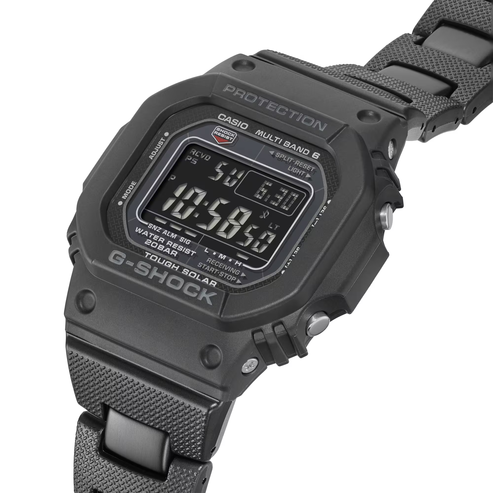 萬年鐘錶 - G-SHOCK  經典設計太陽能電波電子錶 GW-M5610UBC-1 錶徑 : 43.2mm