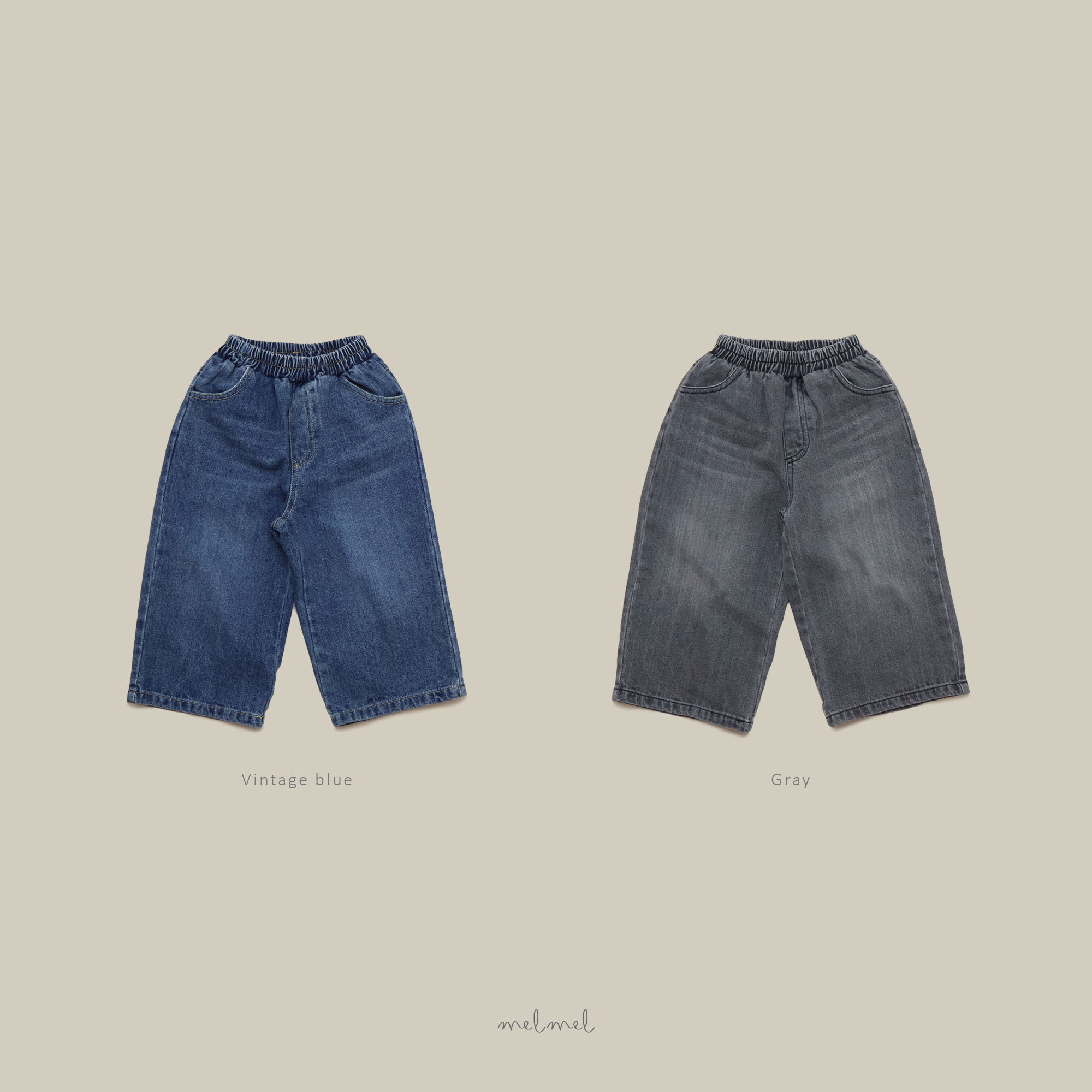 melmel 牛仔寬褲