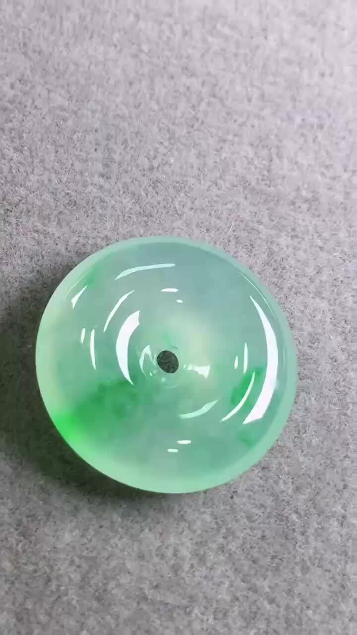 翡翠平安扣 (17.6mm直徑),天然翡翠A玉, 緬甸玉, Jade, Jadeite