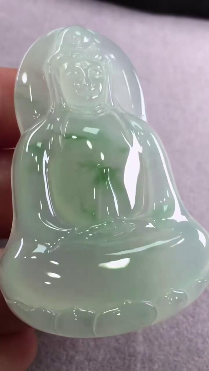 翡翠素衣觀音,天然翡翠A玉, 緬甸玉, Jade, Jadeite