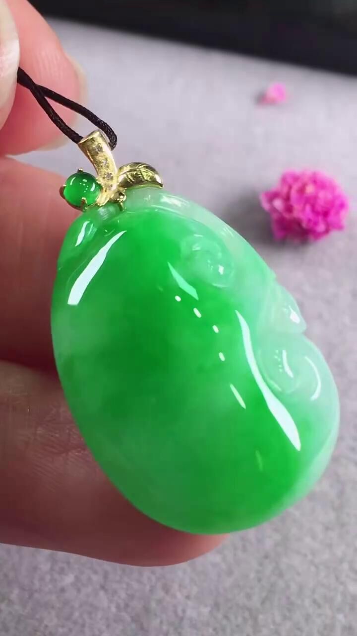 翡翠如意,天然翡翠A玉, 緬甸玉, Jade, Jadeite