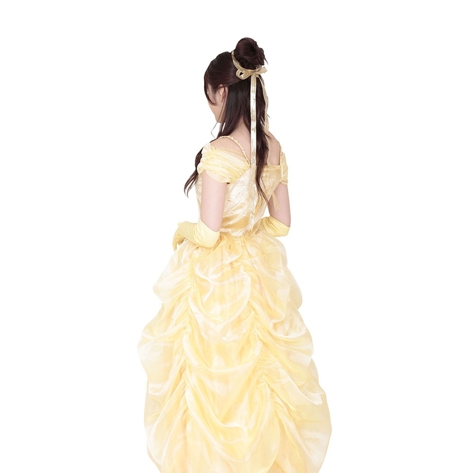bewith黃色晚禮服實穿效果 貝兒公主風格角色扮演服