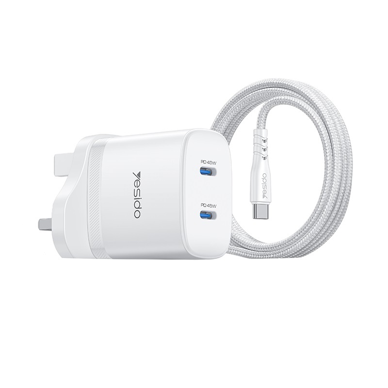 Yesido 2 Port 45W USB Charger with USB-C cable YC155
