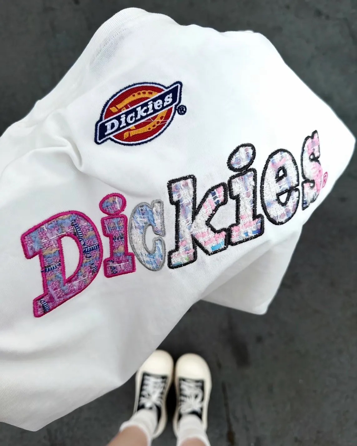 DICKIES 美式復古 街頭 多巴胺小香風 拼接 印花 短袖 4色