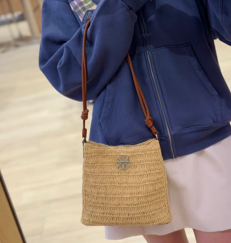 【預購】Tory Burch H0808104 Key Item 拉菲草鏈條托特包