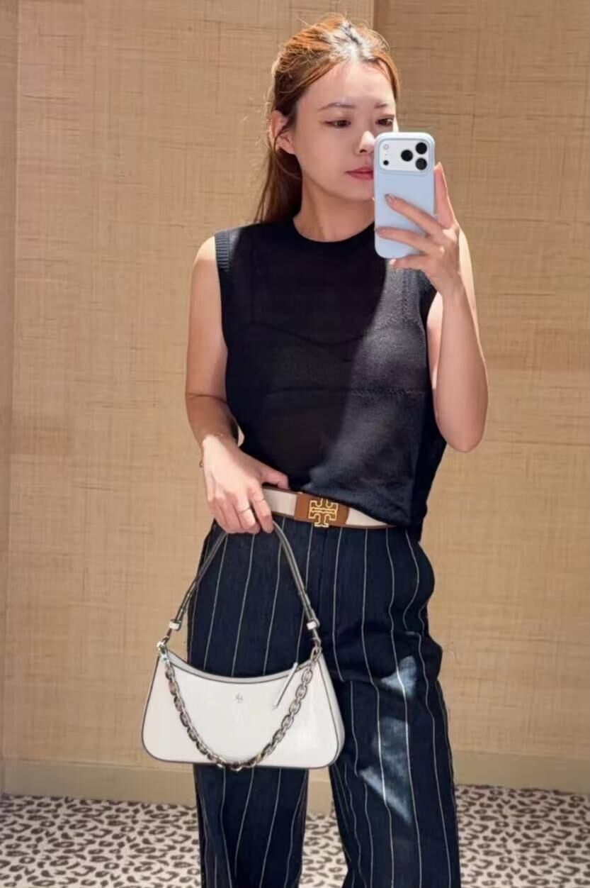 【預購】Tory Burch H0808109 Rory 褶皺漆皮法棍包