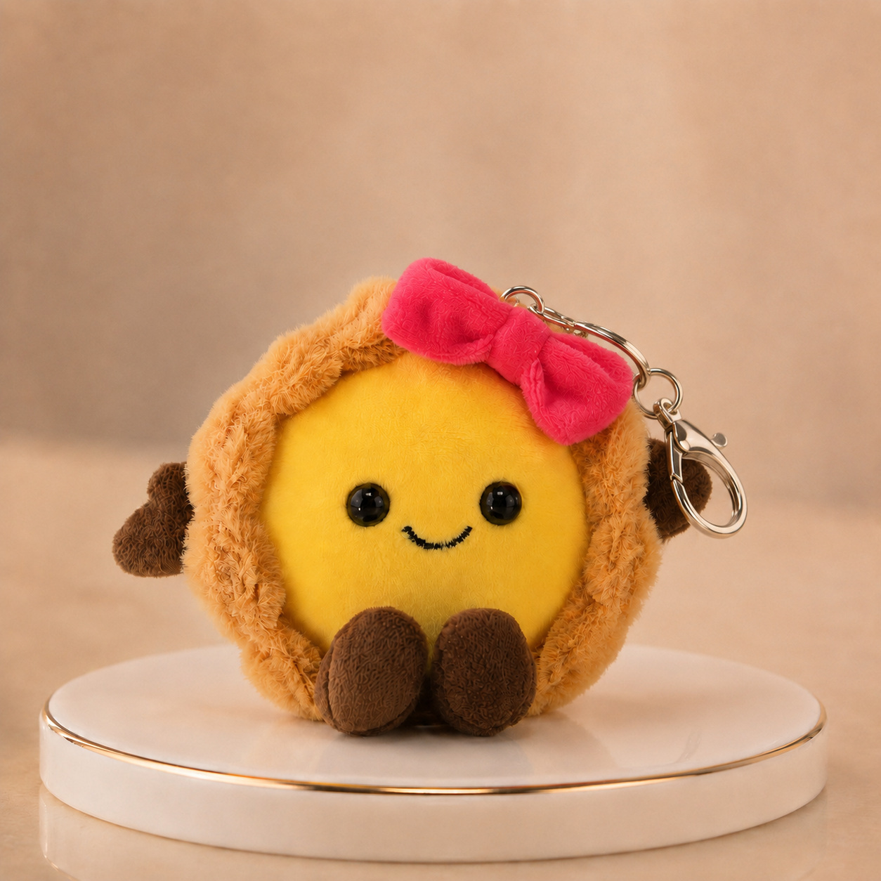 蛋撻毛公仔鎖匙扣(小)