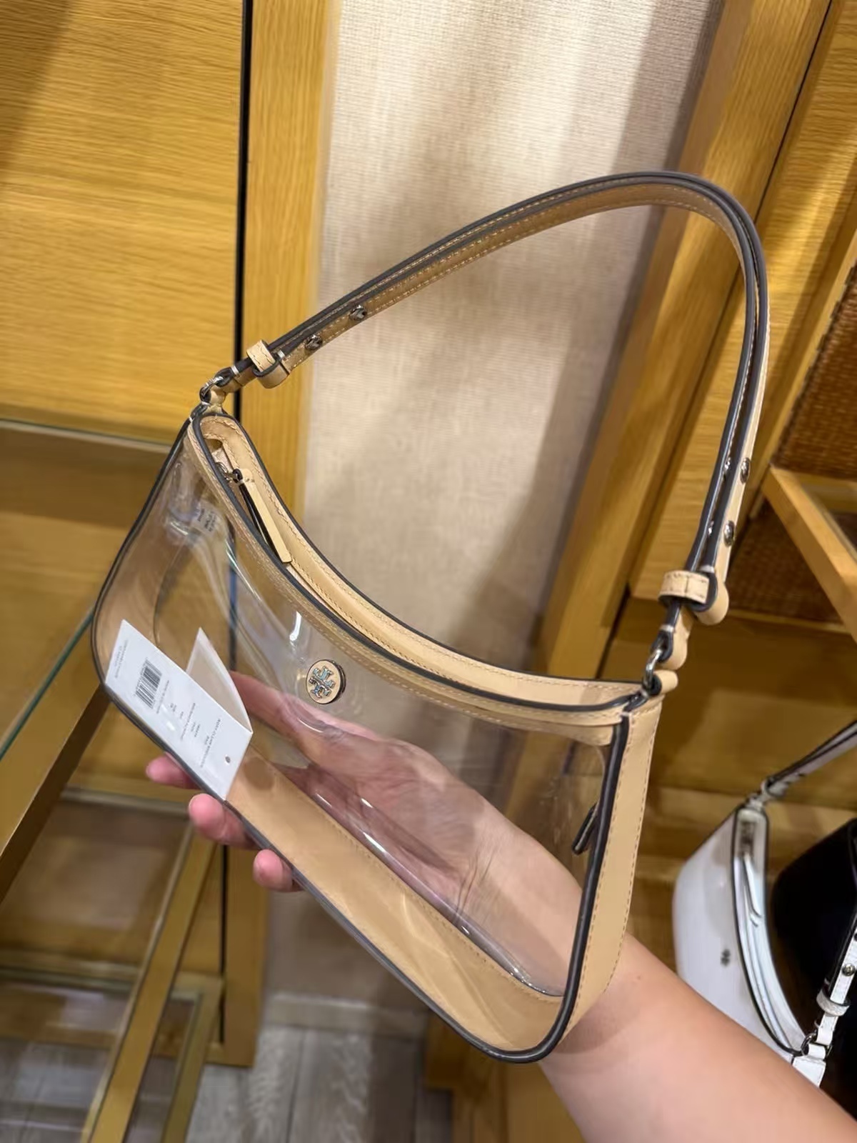 【預購】Tory Burch H0808110 Rory 透明拼皮革肩背包