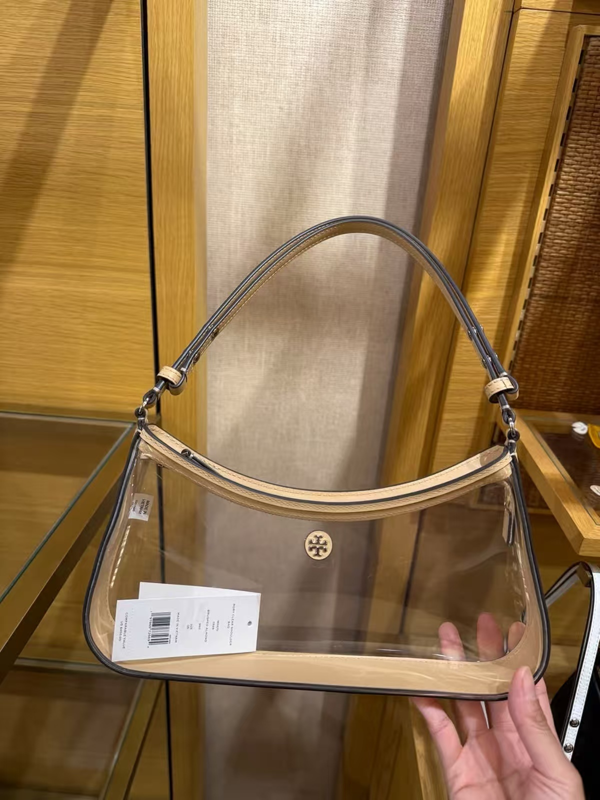 【預購】Tory Burch H0808110 Rory 透明拼皮革肩背包
