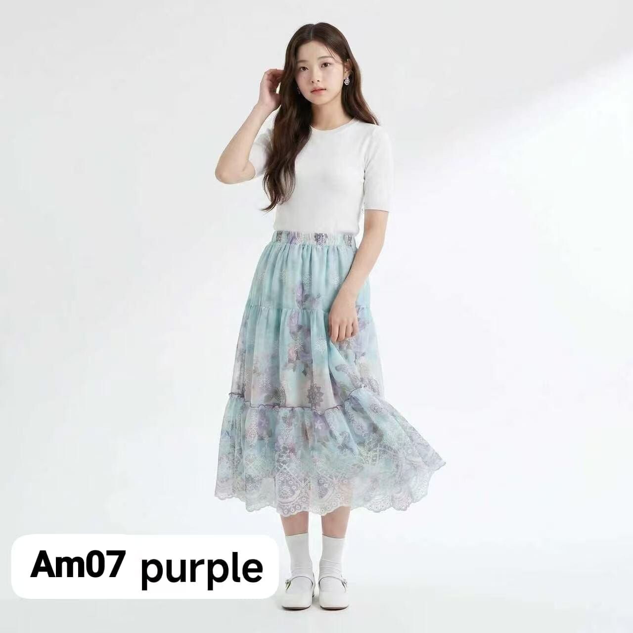 AM07  下身  裙 腰26-42 長32 有袋 $399