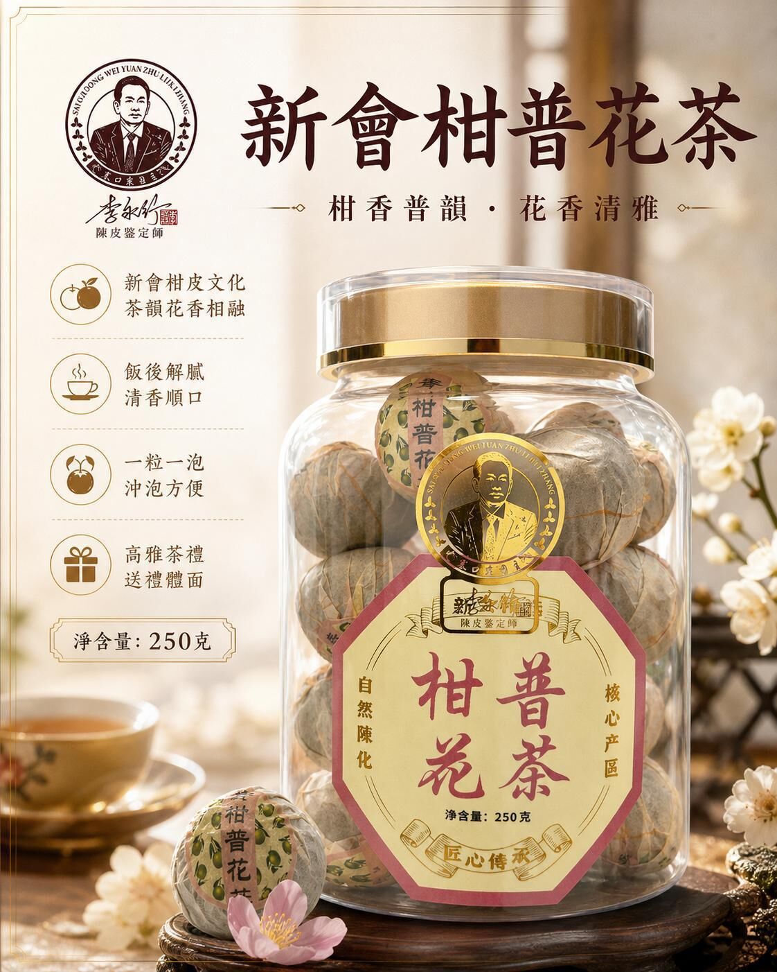 新會系列  柑普花茶